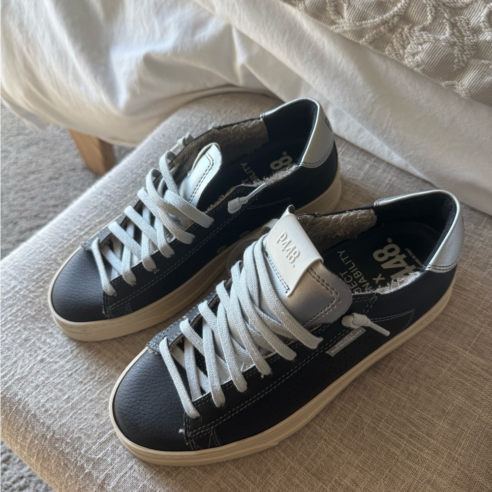 P448 Black and White Women's Sneakers